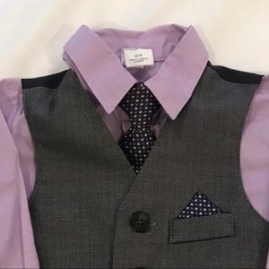 Dillards 4 pc suit/vest, lavender/gray Sz 24 mo